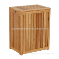 WDF Spa-Style Bamboo Laundry Hamper with Hinged Lid, storage basket